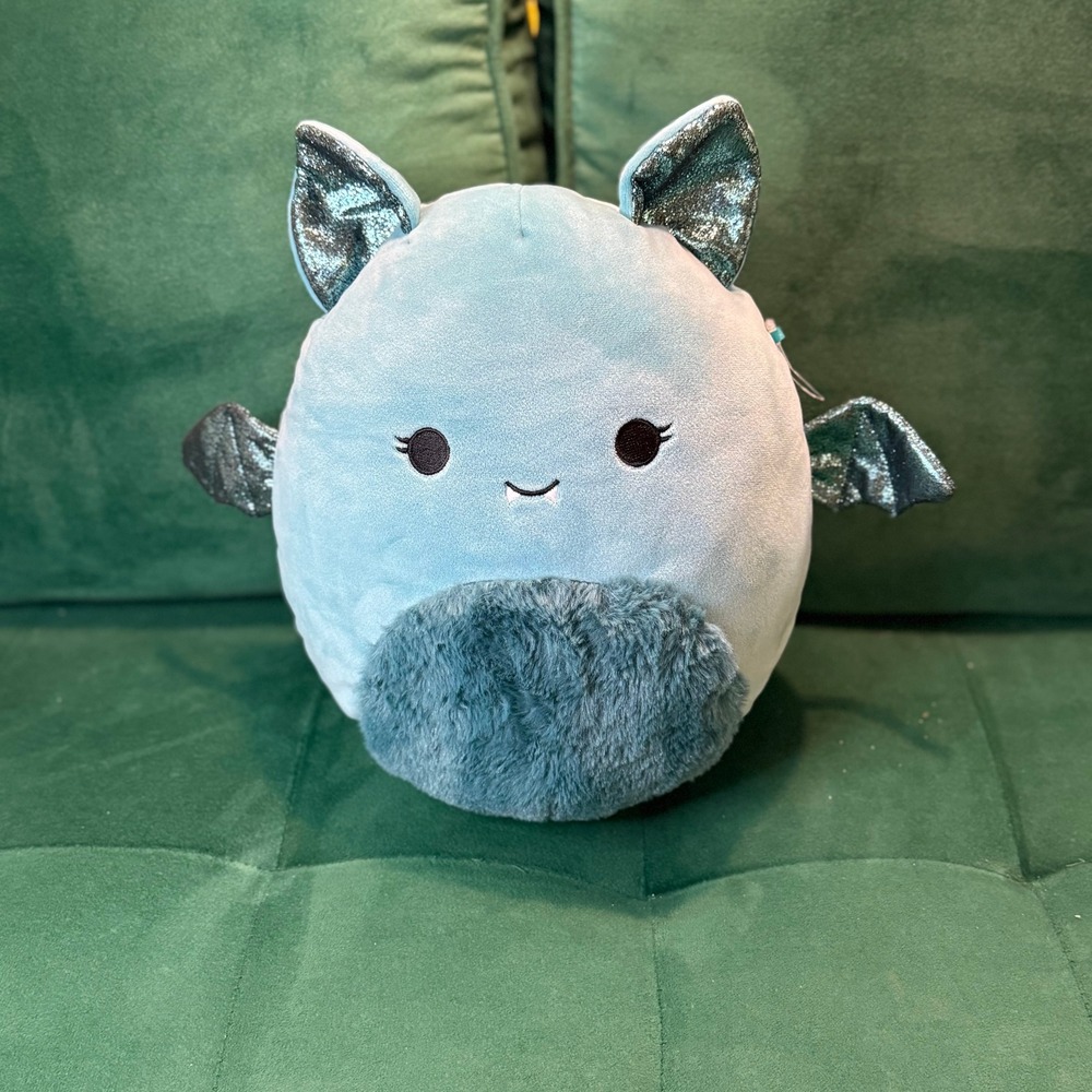 Squishmallows Plush Bat Irina Blue Sparkle‎ Wings Stuffed Animal Toy